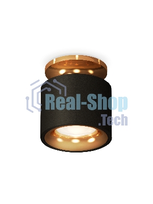 Светильник Ambrella Light XS7511121 SBK/PYG черный песок/золото желтое полированное MR16 GU5.3 (N7929, C7511, N7014)