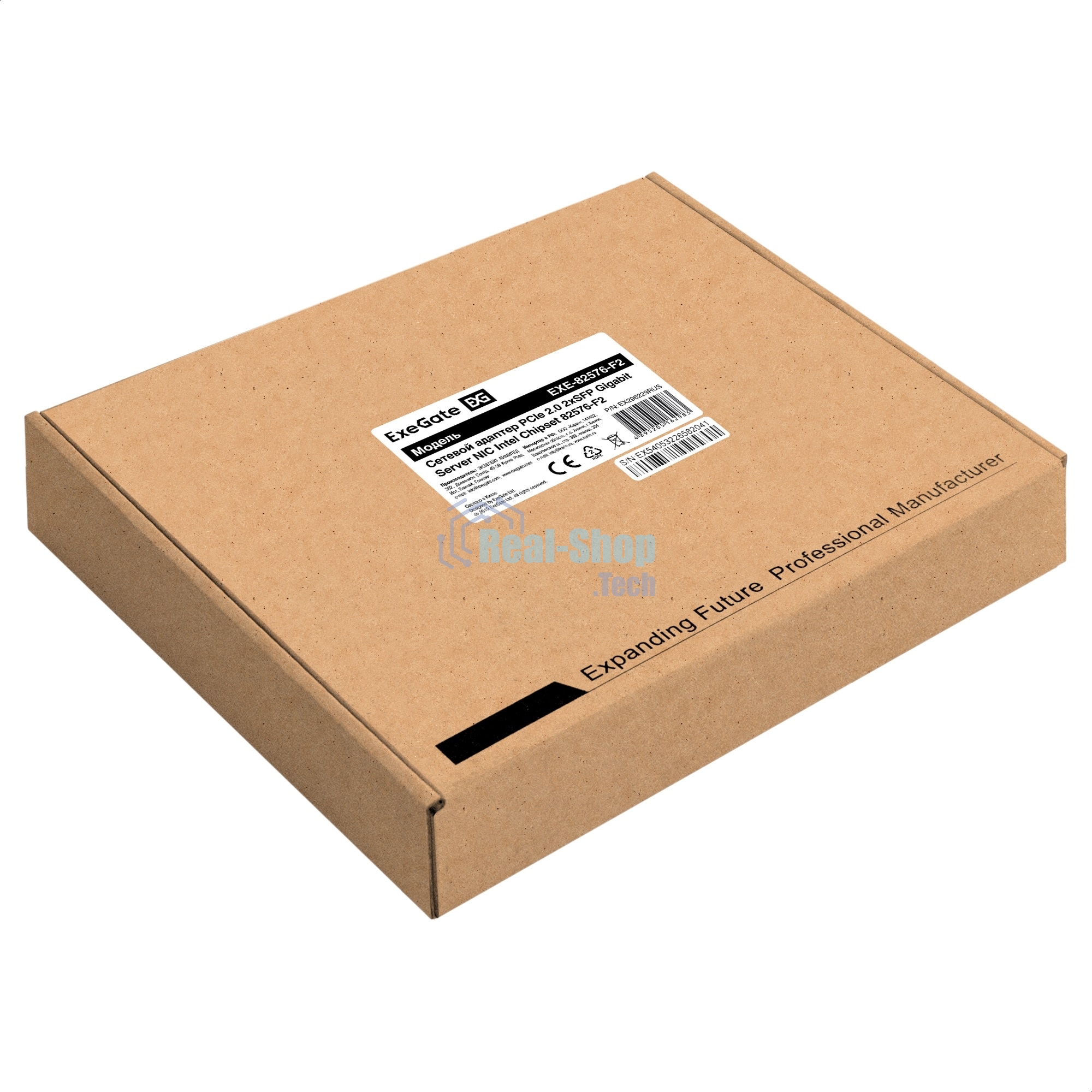 Сетевой адаптер ExeGate EXE-82576-F2 (PCI-E x1 v2.0, порты 2xSFP, 10/100/1000Mbps, Gigabit Server NIC Intel Chipset 82576-F2)