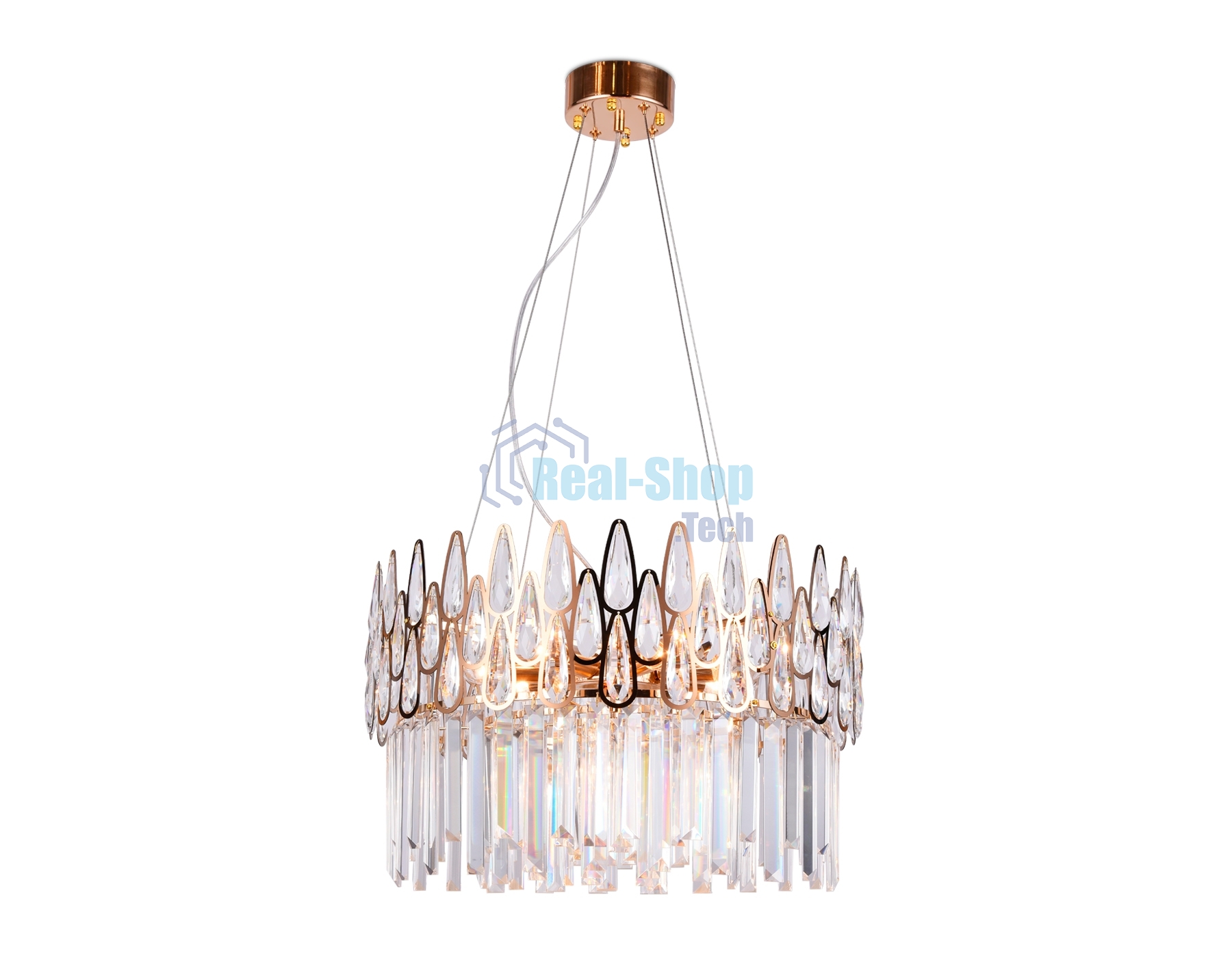 Светильник Ambrella light TR5263/8 GD/CL золото/прозрачный E14/8 max 40W D500*700