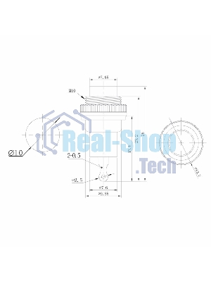 Выключатель-кнопка металл Rexant 220V 2А (2с) (ON)-OFF Ø10.2 красный Mini