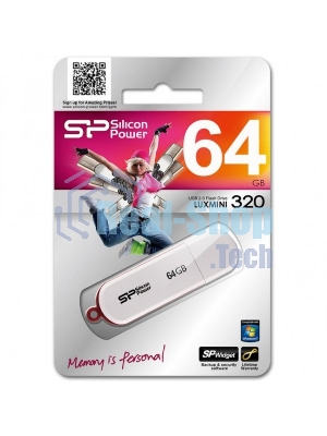 Флешка USB Silicon Power R/W 64Gb LuxMini 320 SP064GbUF2320V1W USB 2.0 белый