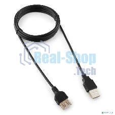 Кабель-удлинитель USB2.0 Cablexpert CC-USB2-AMAF-6B-N, AM/AF, медь, серия Pro, 1.8м, черный, пакет