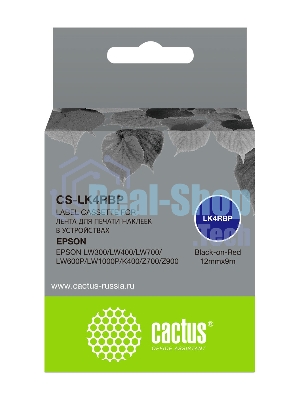 Картридж ленточный Cactus CS-LK4RBP черный для Epson LW300/LW400/LW700/LW600P/LW1000P/K400/Z700/Z900