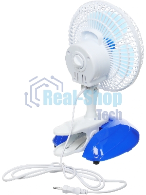 Вентилятор Centek CT-5003 синий/белый, настольный, 20 Вт, 2 скорости, 15 см