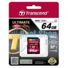 Флеш карта SDXC 64Gb Class10 Transcend TS64GSDXC10U1 BULK w/o adapter