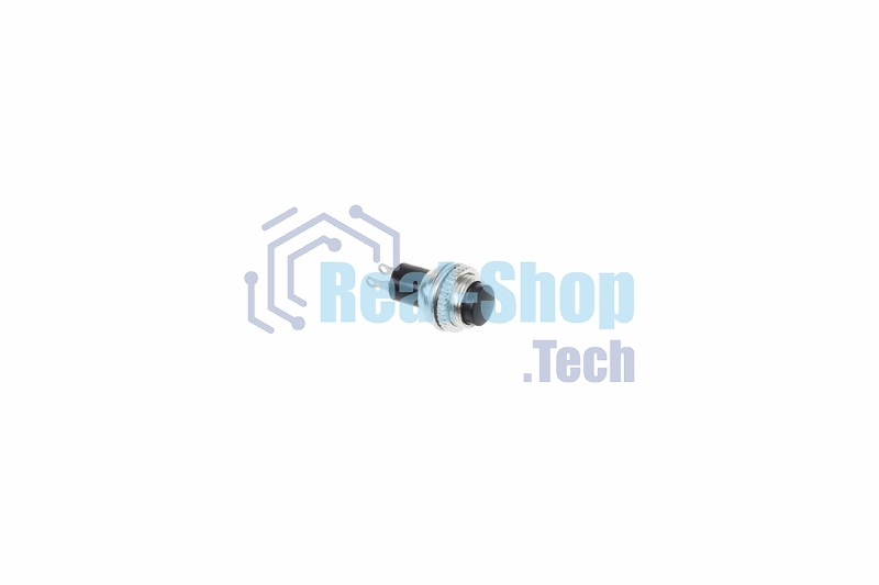 Выключатель-кнопка металл Rexant 220V 2А (2с) (ON)-OFF Ø10.2 черный Mini