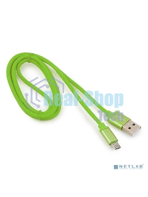 Кабель USB2.0 Cablexpert CC-S-mUSB01Gn-1M, AM/microB, серия Silver, 1м, зеленый, блистер