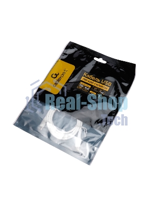 Кабель USB2.0 Cablexpert CC-USB2S-CMCM-1M-W Type-C/Type-C, 3А, 65Вт, PD/QC3.0, силиконовый, 24AWG, медь, 1м, белый, пакет