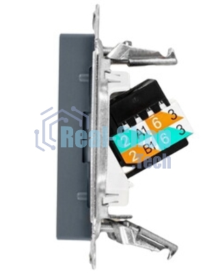 Розетка компьютерная двойная RJ45+RJ45, кат.5E, механизм ATN000785 Schneider Electric AtlasDesign Грифель