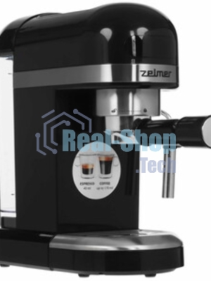 Кофеварка рожковая Zelmer EXPRESSO ZCM7295 черный, исп. кофе - молотый/чалды, 1.4 л, 1350 Вт, 20 бар