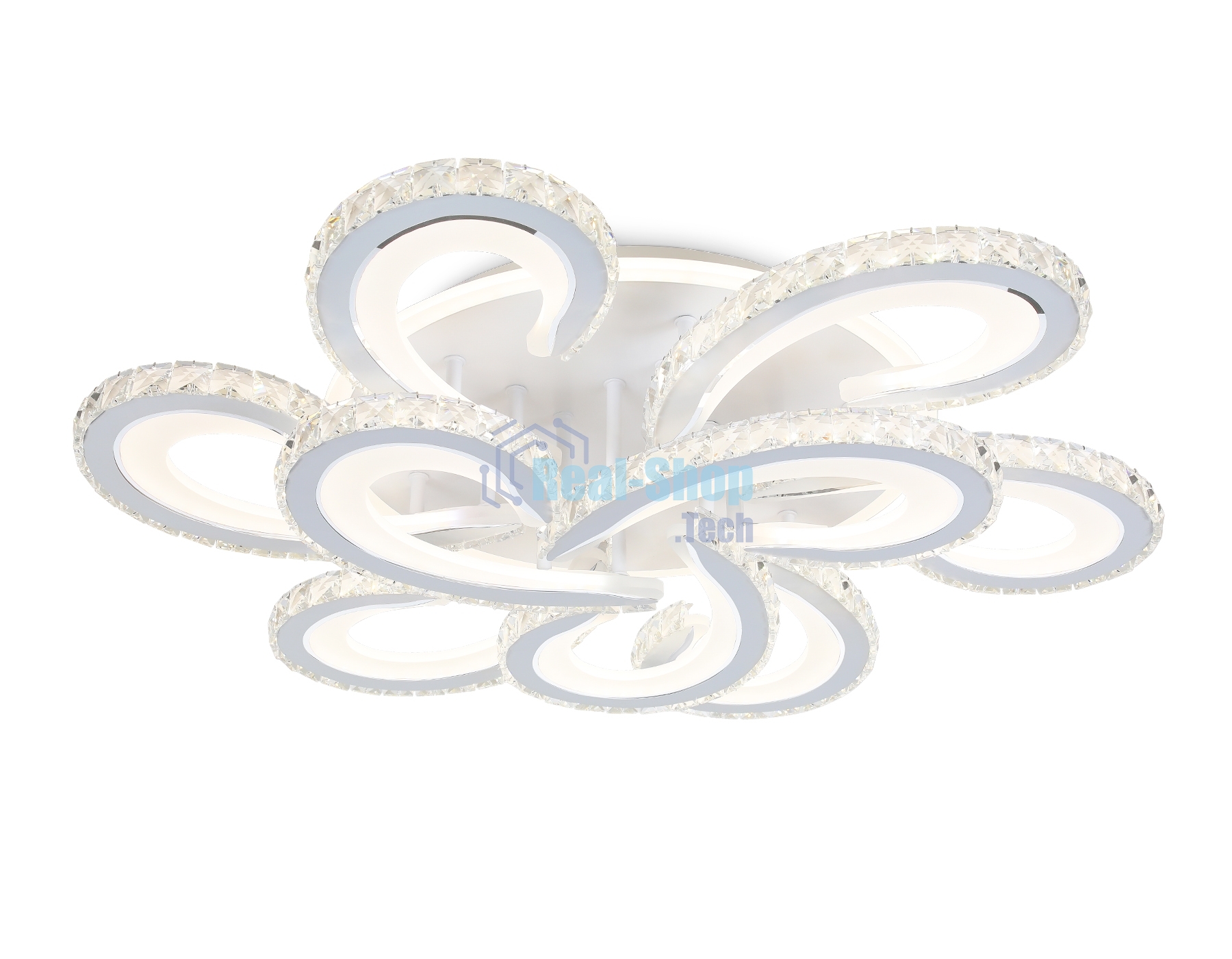 Потолочный светодиодный светильник Ambrella light FA1704/6+3 WH/CH белый/хром 255W 3000K-6400K 610*610*130 (ПДУ РАДИО 2.4G)