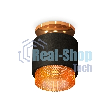Светильник Ambrella Light XS7511122 SBK/PYG/CF черный песок/золото желтое полированное/кофе MR16 GU5.3 (N7929, C7511, N7195)