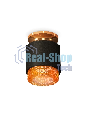 Светильник Ambrella Light XS7511122 SBK/PYG/CF черный песок/золото желтое полированное/кофе MR16 GU5.3 (N7929, C7511, N7195)