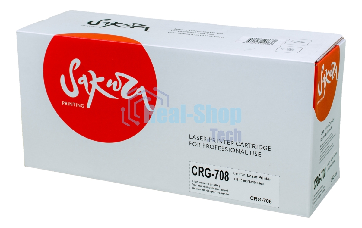 Картридж лазерный Sakura CRG708 для Canon LBP3300/3330/3360, черный, 2500 к.