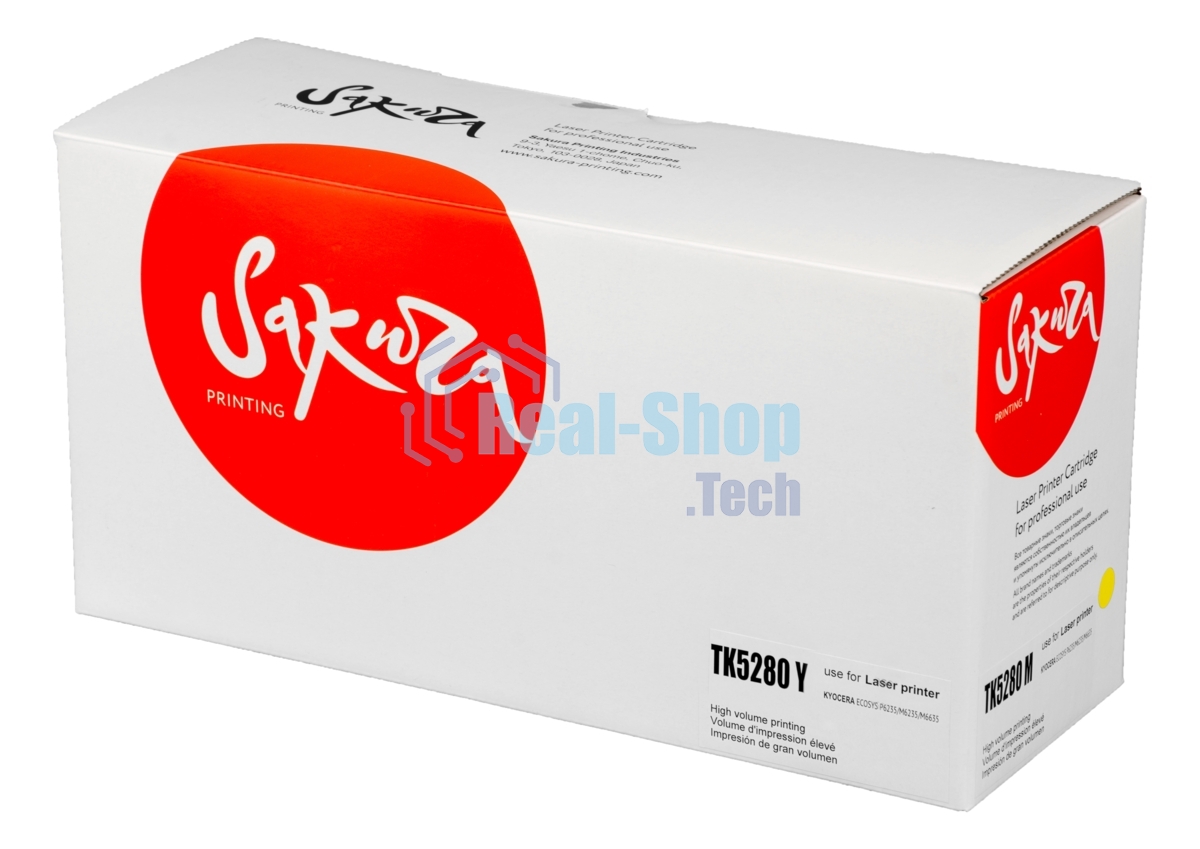 Картридж Sakura TK5280Y для Kyocera Mita ECOSYS P6235cdn, желтый, 11 000к.