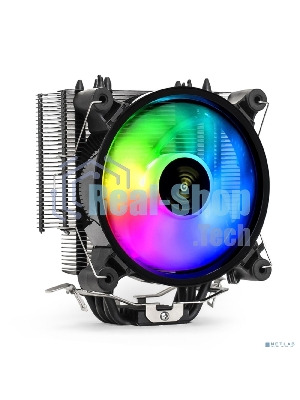 Кулер для процессора ExeGate Dark Magic EXX400V2-PWM.RGb серебристый, 120 мм, алюминий/медь, 2100 об/мин, 24 дБ, 4 pin, 140 Вт, 155 мм