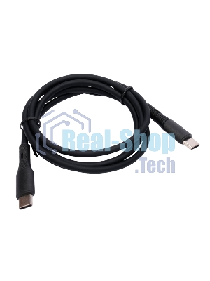 Кабель USB2.0 Cablexpert CC-USB2S-CMCM-1M-BK Type-C/Type-C, 3А, 65Вт, PD/QC3.0, силиконовый, 24 AWG, медь, 1м, черный, пакет