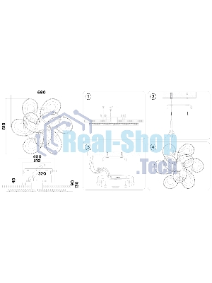 Потолочный светодиодный светильник Ambrella light FA1704/6+3 WH/CH белый/хром 255W 3000K-6400K 610*610*130 (ПДУ РАДИО 2.4G)