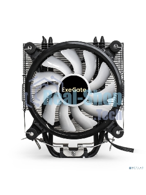 Кулер для процессора ExeGate Dark Magic EXX400V2-PWM.RGb серебристый, 120 мм, алюминий/медь, 2100 об/мин, 24 дБ, 4 pin, 140 Вт, 155 мм