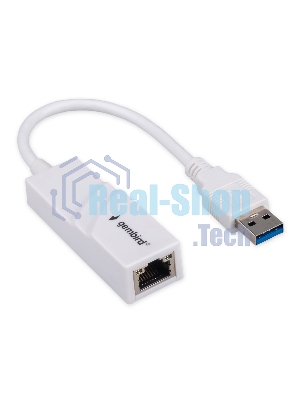 Сетевой адаптер Ethernet Gembird NIC-U11, USB 3.0 - Gigabit Ethernet adapter, пластик, белый, RTL8153