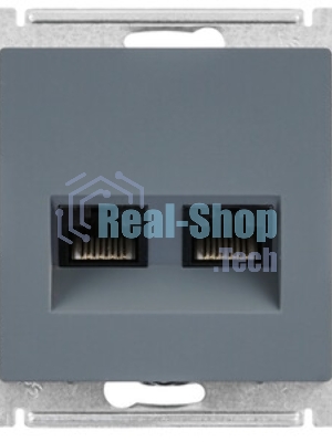 Розетка компьютерная двойная RJ45+RJ45, кат.5E, механизм ATN000785 Schneider Electric AtlasDesign Грифель