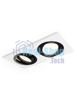 Комплект встраиваемого поворотного светильника Ambrella light XC7635081 SWH/PBK белый песок/черный полированный MR16 GU5.3 (C7635, N7002)