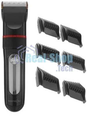 Машинка для стрижки волос Centek CT-2101 черный 3 Вт, LED, Li-Ion1200 до 3 часов, USB зарядка, 6 насадок