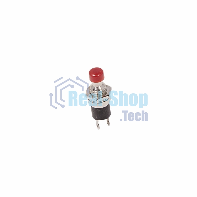 Выключатель-кнопка металл Rexant 220V 2А (2с) (ON)-OFF Ø7.2 красный Micro