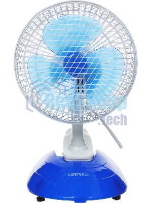 Вентилятор Centek CT-5003 синий/белый, настольный, 20 Вт, 2 скорости, 15 см
