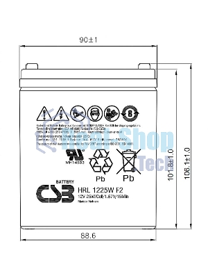 Батарея для ИБП CSB HRL 1225W (12V 6Ah) F2