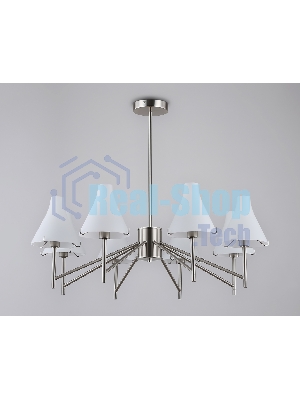 Люстра Ambrella light LH57125/8 SN/FR никель/белый матовый E14/8 max 40W D800*650