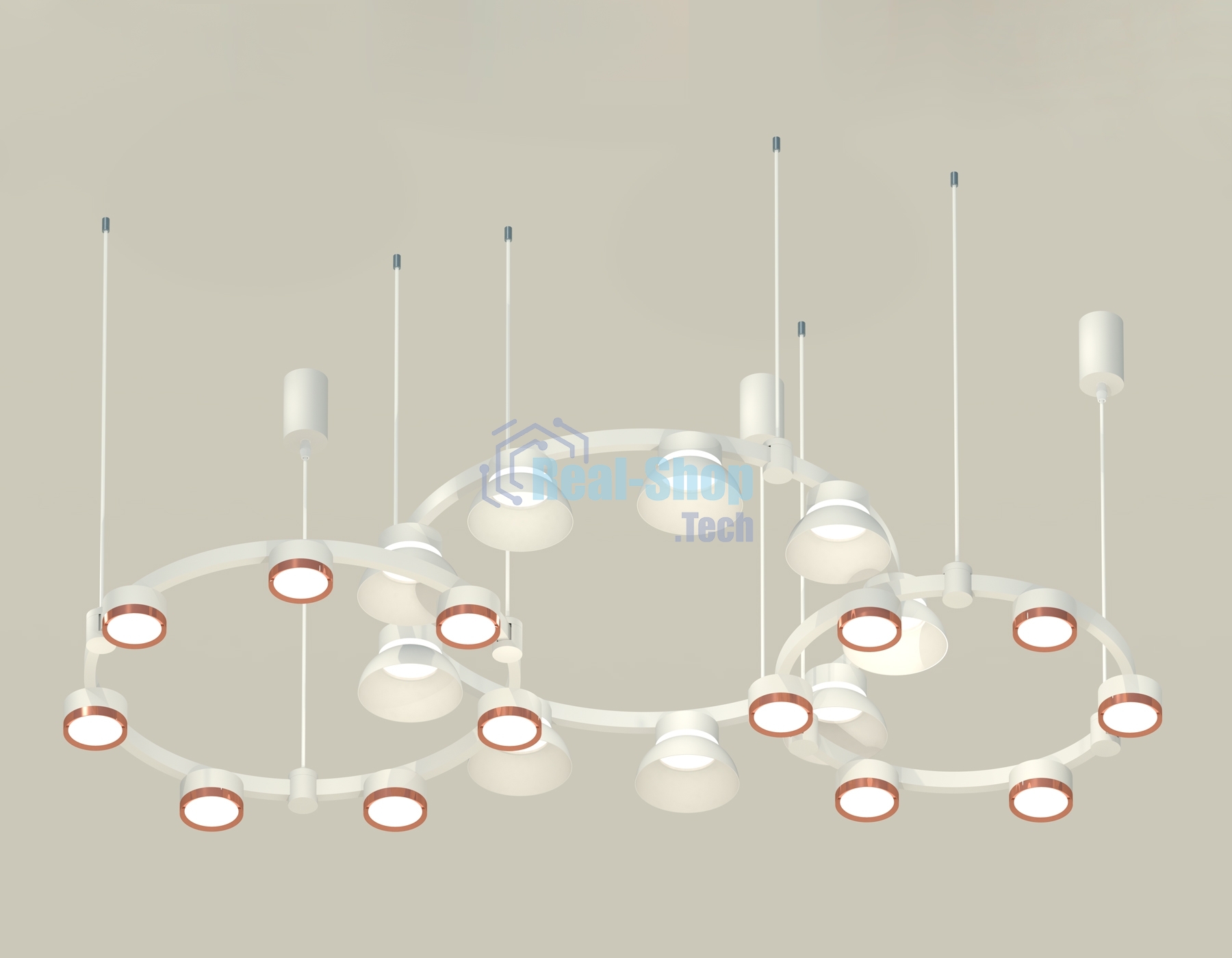 Светильник Ambrella light XR92082020/22 SWH/PPG/FR белый песок/золото розовое полированное/белый матовый GX53