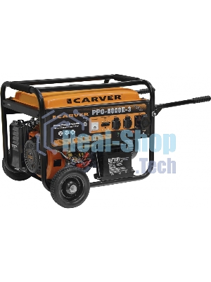 Электрогенератор бензиновый Carver PPG-8000E-3, 6.5 кВт, 78 дБ, 88 кг