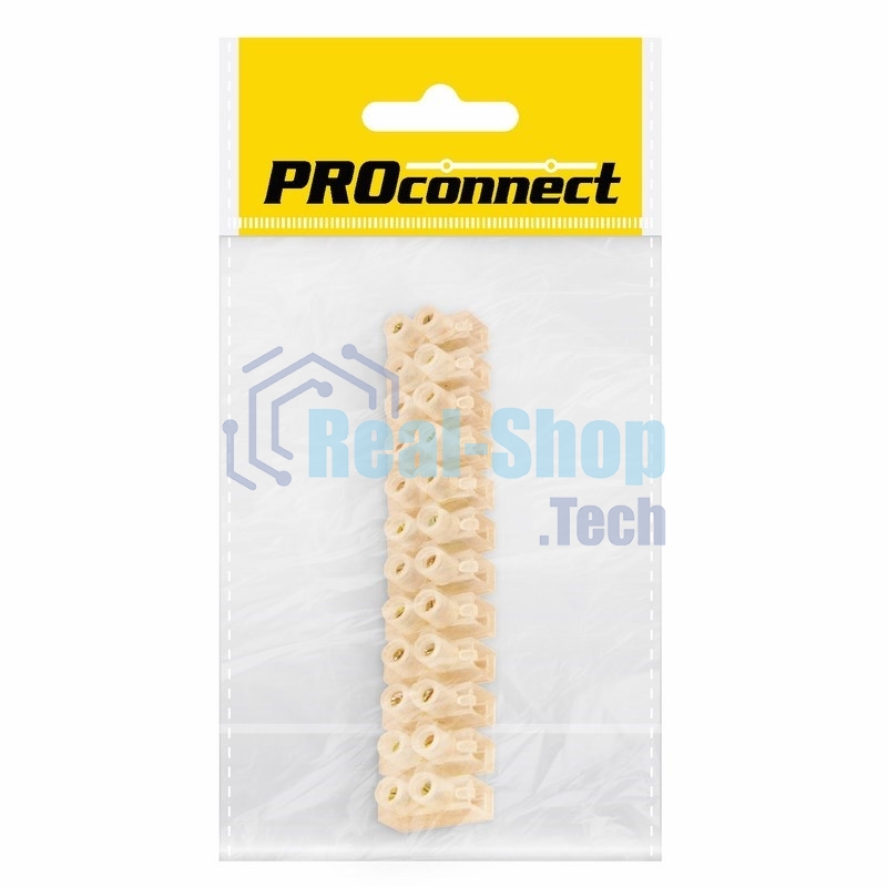 Колодка клеммная КВ-10 PROconnect, 10А, 10 мм², индивидуальная упаковка, 1 шт.
