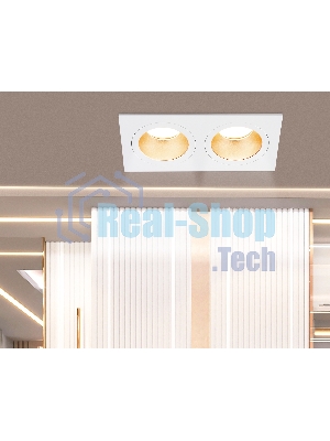 Встраиваемый точечный светильник Ambrella light TN102831/2 WH/GD белый/золото GU5.3/2 178*93*50