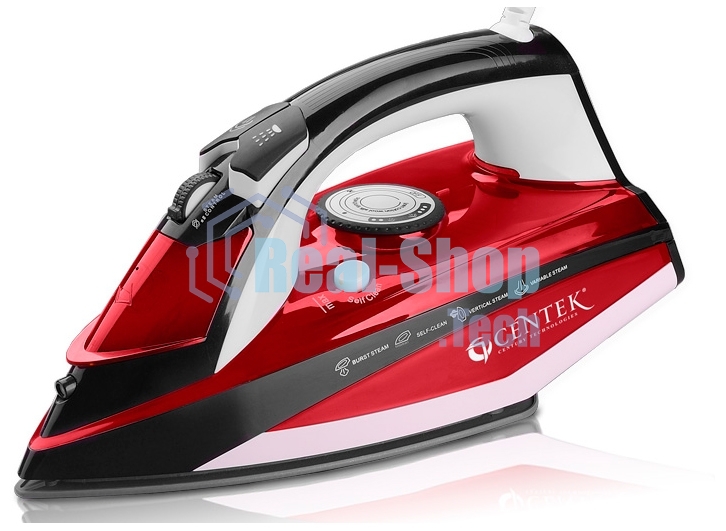 Утюг Centek CT-2344 красный, 2400 Вт, 45 г/мин, 145 г/мин, 320 мл