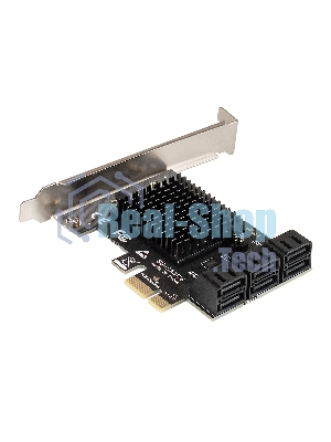 Контроллер ExeGate EXE-516 (PCI-E x4 v3.0, SATA3 6Gb/s, 6 int, ASMedia Chipset ASM1166)