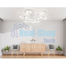 Потолочный светодиодный светильник Ambrella light FA1704/6+3 WH/CH белый/хром 255W 3000K-6400K 610*610*130 (ПДУ РАДИО 2.4G)