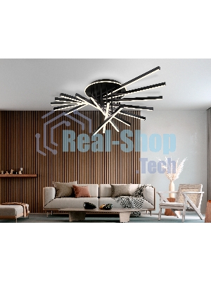 Потолочный светодиодный светильник Ambrella light FL6292 BK черный 160W 3000K-6400K 1100*790*315 (ПДУ ИК)