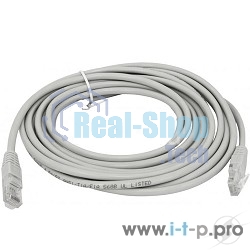 Патч-корд UTP, кат 5e, 5м с RJ45 серый