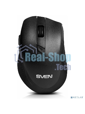 Мышь беспроводная SVEN RX-425W черный, 1600 dpi, радиоканал, USB, кнопки - 6