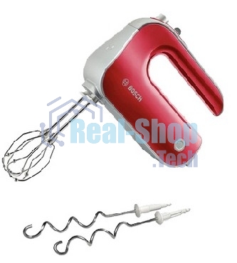 Миксер Bosch MFQ 40303 красный Мощность 500 Вт,. 5 скоростей. Турборежим. 2 насадки. Венчик для взбивания. Крюки для замешивания теста.