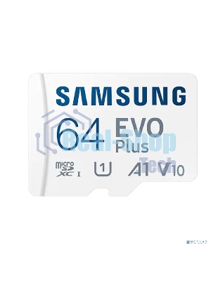 Флеш карта microSDXC 64GB Samsung EVO Plus Memory Card Samsung UHS-I U1 Class 10, Adapter, 130 MB/s, 10000 циклов, - 25°C to 85°C, RTL Samsung MB-MC64KA