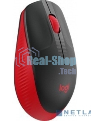 Мышь беспроводная Logitech M190 черный/красный, 1000 dpi, радиоканал, USB, кнопки - 3