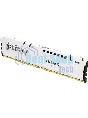 Оперативная память Kingston Fury Beast, DDR5, 32Gb (1x32GB), 5200MHz, CL40, DIMM, радиатор, белый