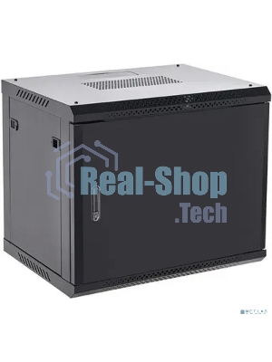Шкаф коммутационный Rexant настенный 9U 600x600 мм пер. дв. металл черный