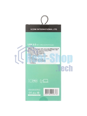 Кабель-переходник USB 3.0 (Am) --> LAN RJ-45 Ethernet 1000 Mbps, Aluminum Shell, VCOM DU312M