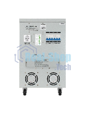 Стабилизатор напряжения ExeGate Expert Turbo AST-30000 (30000ВА, вход 45-280В, цветной дисплей, выход 220В±10%, КПД 98%, 5 уровней защиты, задержка, усиленный метал. корпус, 1*Schuko+клем.колодка, bypass, RTL)