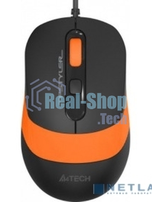 Комплект клавиатура+мышь A4Tech FStyler F1010 проводной, USB, 1600 DPI, чёрный/оранжевый