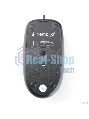 Мышь проводная Gembird MOP-200 черный, 1000 dpi, USB, кнопки - 3